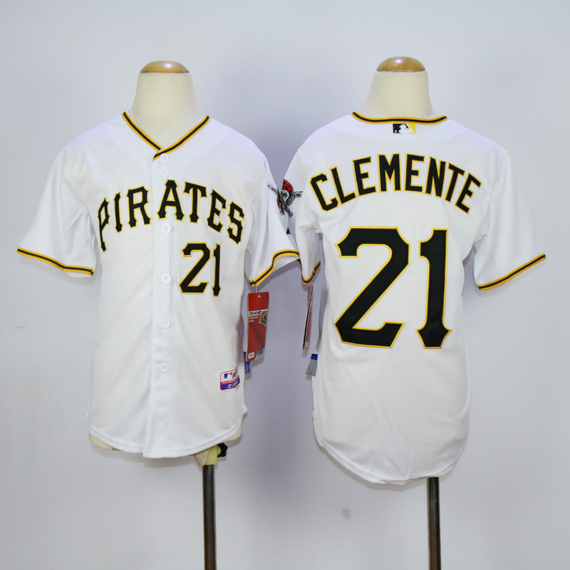 Youth Pittsburgh Pirates #21 Clemente White MLB Jerseys->pittsburgh pirates->MLB Jersey